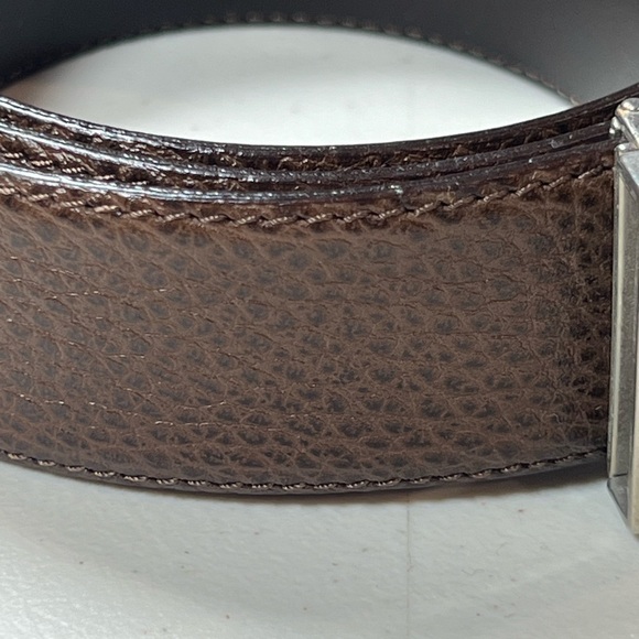 a. Testoni 32W Belt 100% Genuine Leather Pebble Brown Made in Italy Lux Designer - Picture 4 of 12